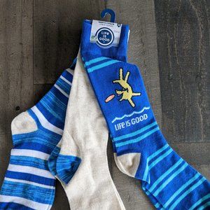 LIG Life Is Good Dog 3 Pack Novelty Dog Frisbee Crew Socks size 10 - 13